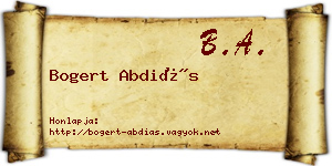Bogert Abdiás névjegykártya